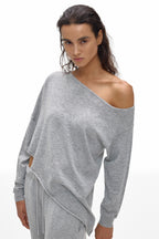 Asymmetric Neck Knit Top