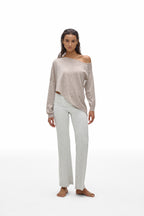 Asymmetric Neck Knit Top