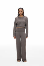 Hooded V-Neck Knit Top