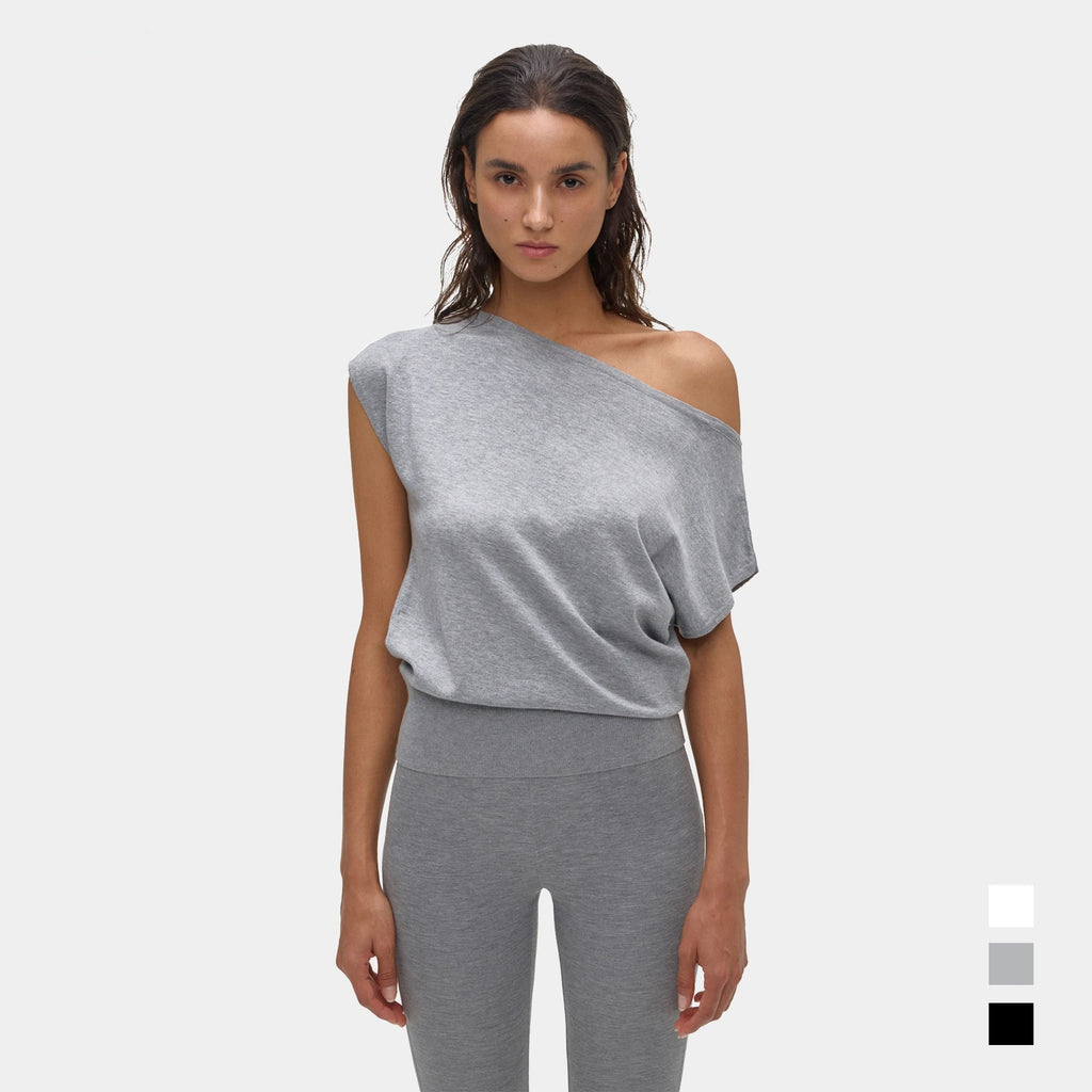 One-Shoulder Short-Sleeve Top - main image 1