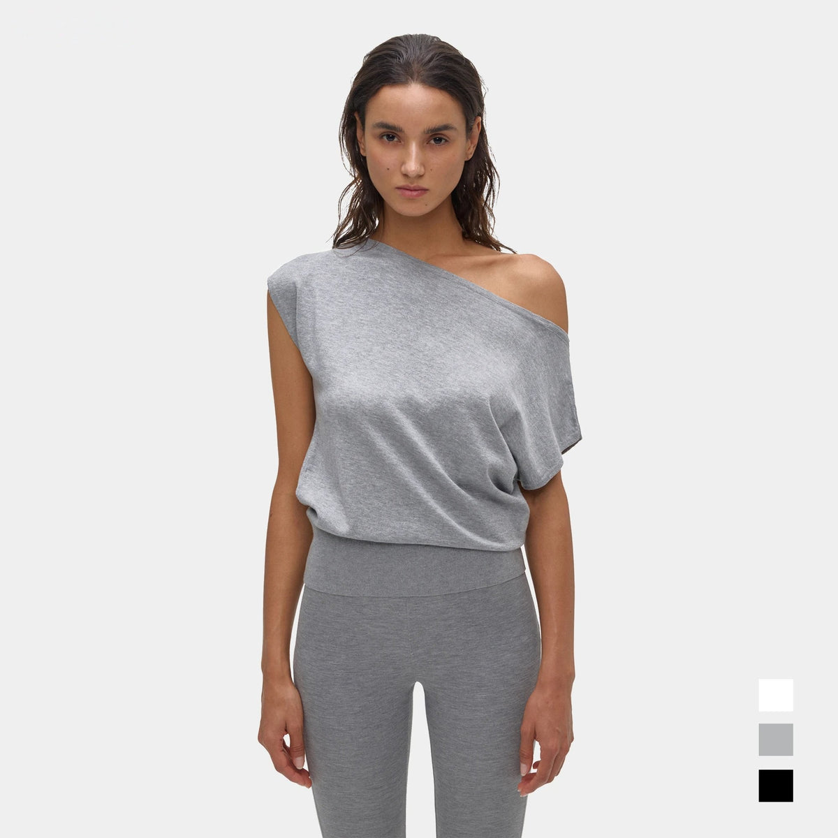 One-Shoulder Short-Sleeve Top - main image 1