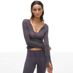Deep V-Neck Fitted Tee - main image 3