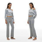 Drawstring Ankle Flare Pants - main image 2