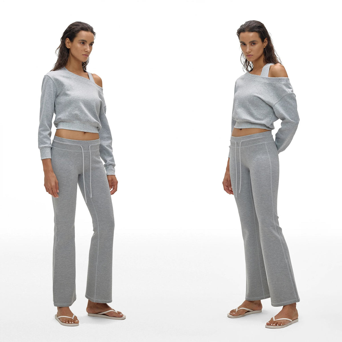 Drawstring Ankle Flare Pants - main image 2