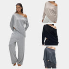 Asymmetric Neck Knit Top - main image 1