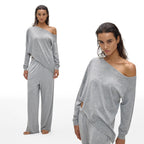 Asymmetric Neck Knit Top - main image 2