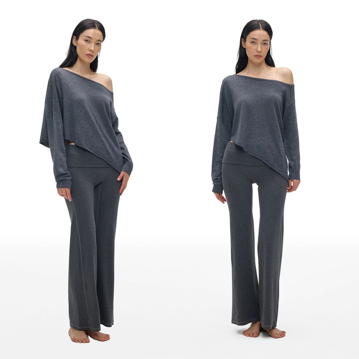 Asymmetric Neck Knit Top - main image 3