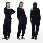 Asymmetric Neck Knit Top - main image 5