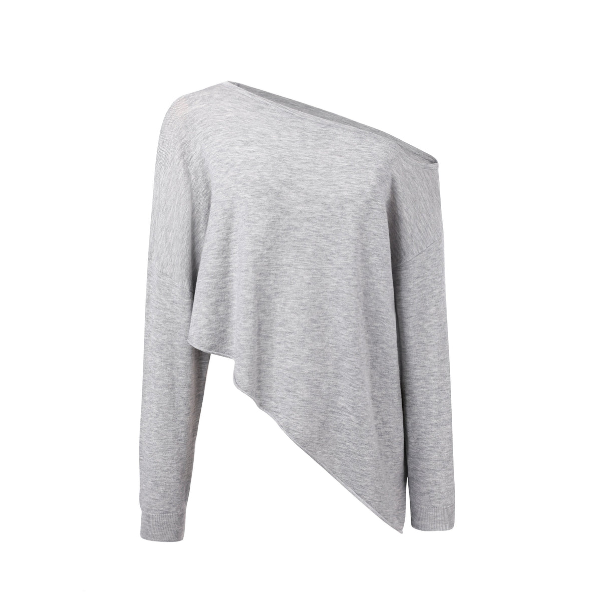 Asymmetric Neck Knit Top