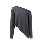 Asymmetric Neck Knit Top