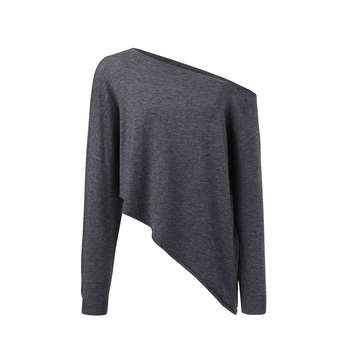 Asymmetric Neck Knit Top