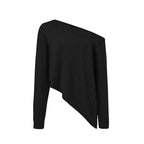 Asymmetric Neck Knit Top