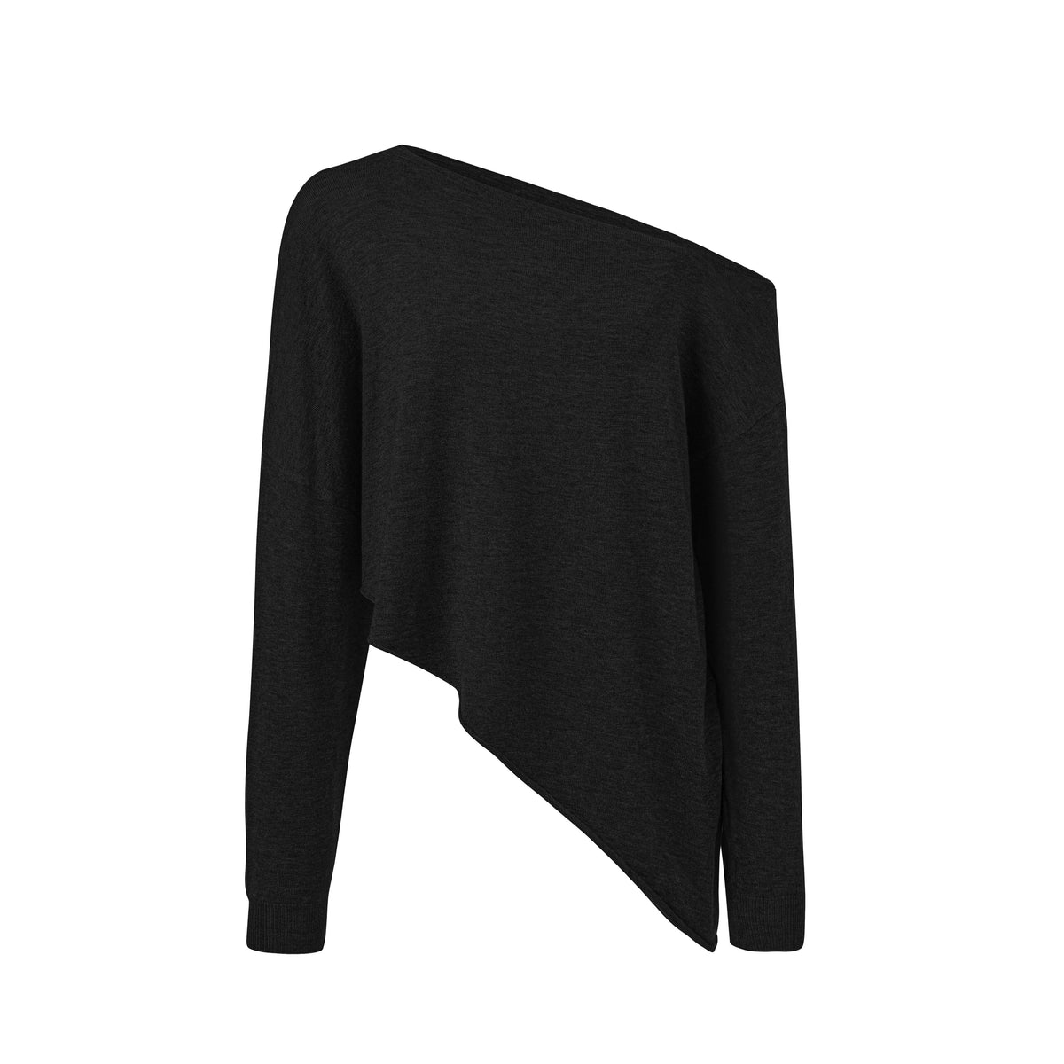 Asymmetric Neck Knit Top