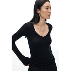 V-Neck Knit Long-Sleeve Top - main image 5