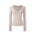 V-Neck Knit Long-Sleeve Top