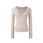 V-Neck Knit Long-Sleeve Top