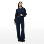 Hooded V-Neck Knit Top - main image 4