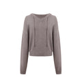 Hooded V-Neck Knit Top
