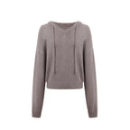 Hooded V-Neck Knit Top