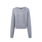 Hooded V-Neck Knit Top