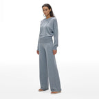 Foldover Waist Wide-Leg Knit Pants - main image 3