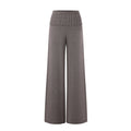 Foldover Waist Wide-Leg Knit Pants