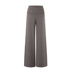 Foldover Waist Wide-Leg Knit Pants