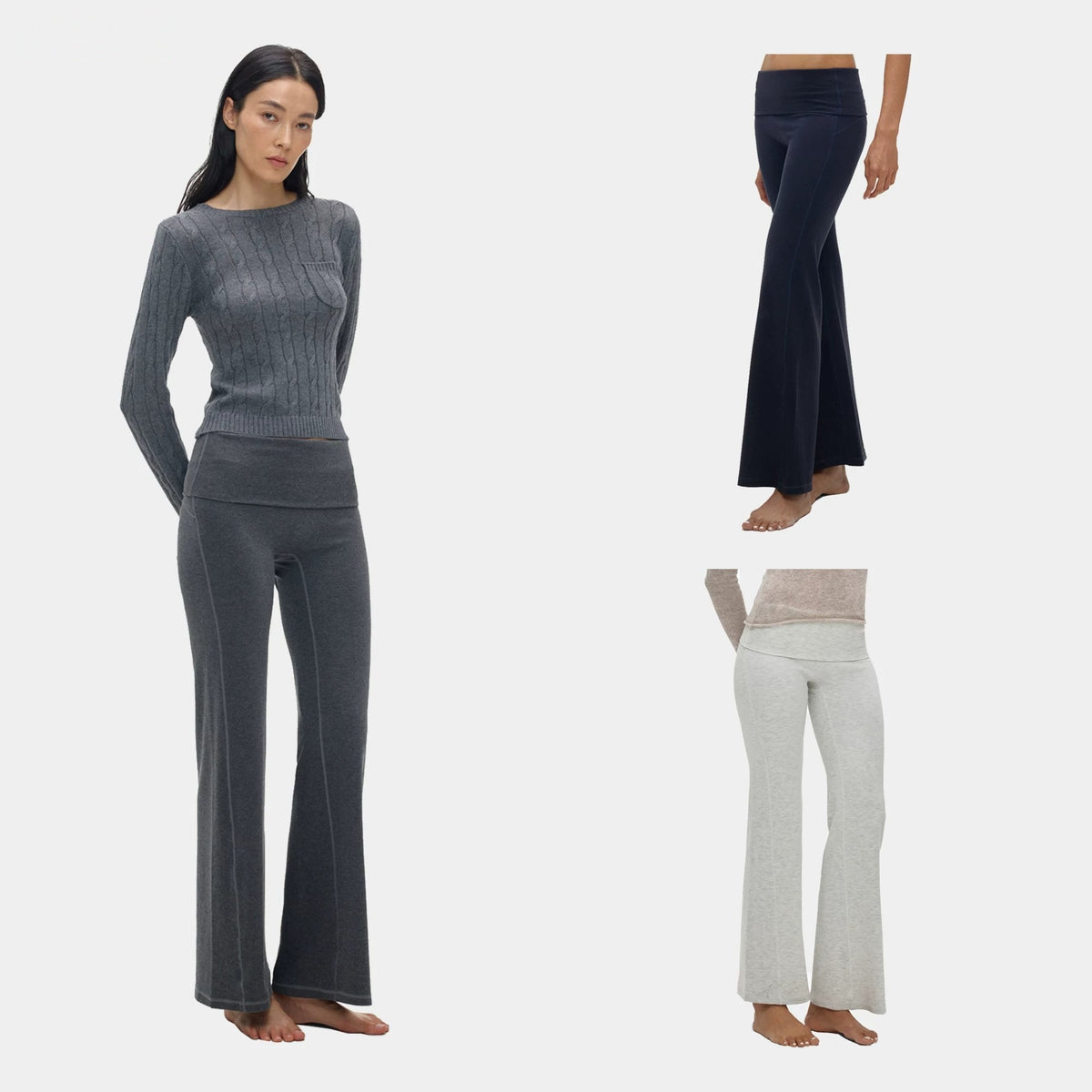 Foldover Waist Knit Pants - main image 1