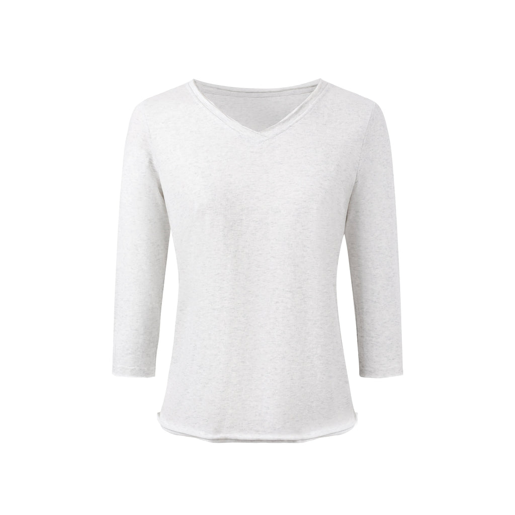 V-Neck Rolled-Edge Tee