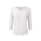 V-Neck Rolled-Edge Tee