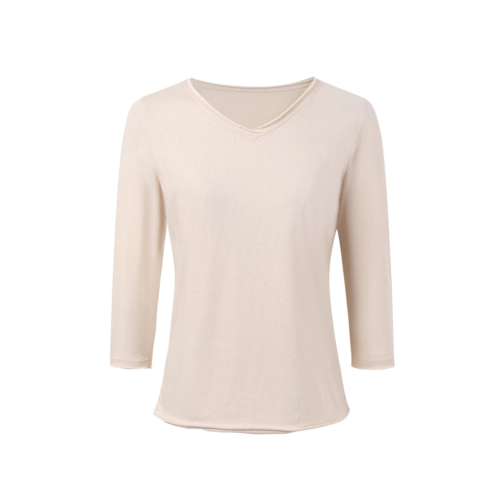 V-Neck Rolled-Edge Tee