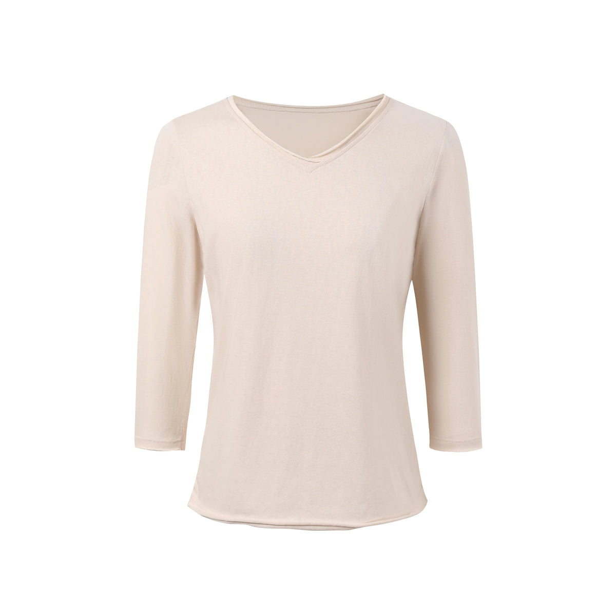 V-Neck Rolled-Edge Tee