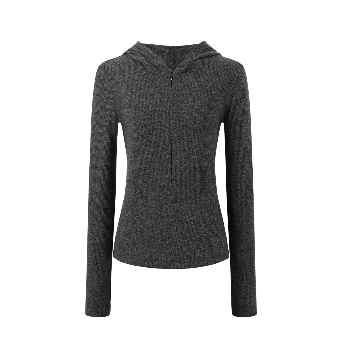 Hooded Ribbed Knit Top