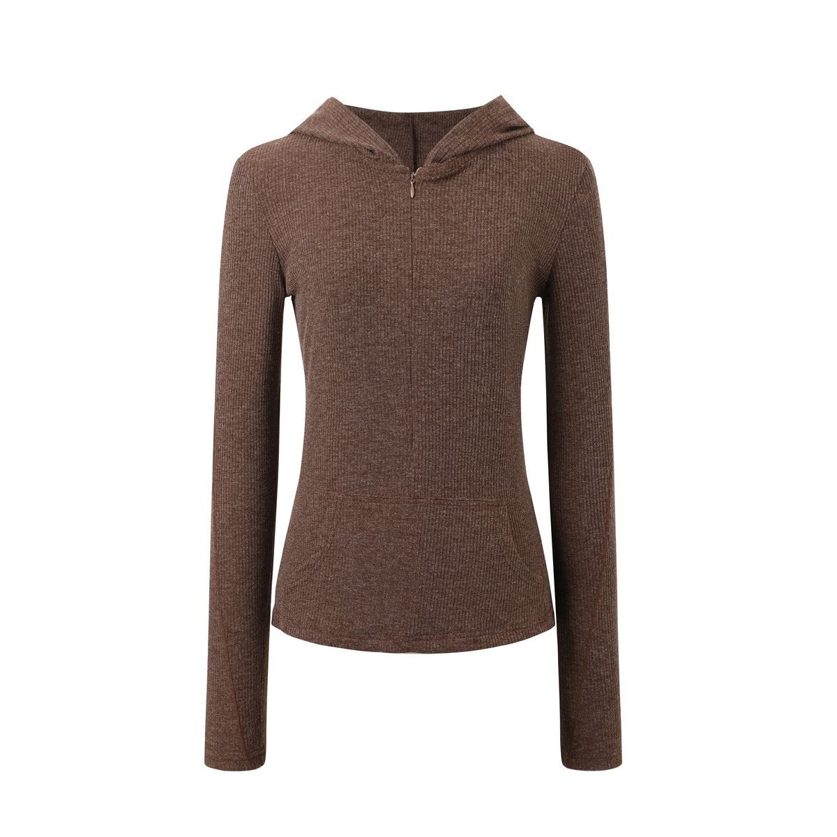 Hooded Ribbed Knit Top